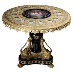Royal Salon Table, Frame and Top Mount in Porcelain with Sevres Style Bronze