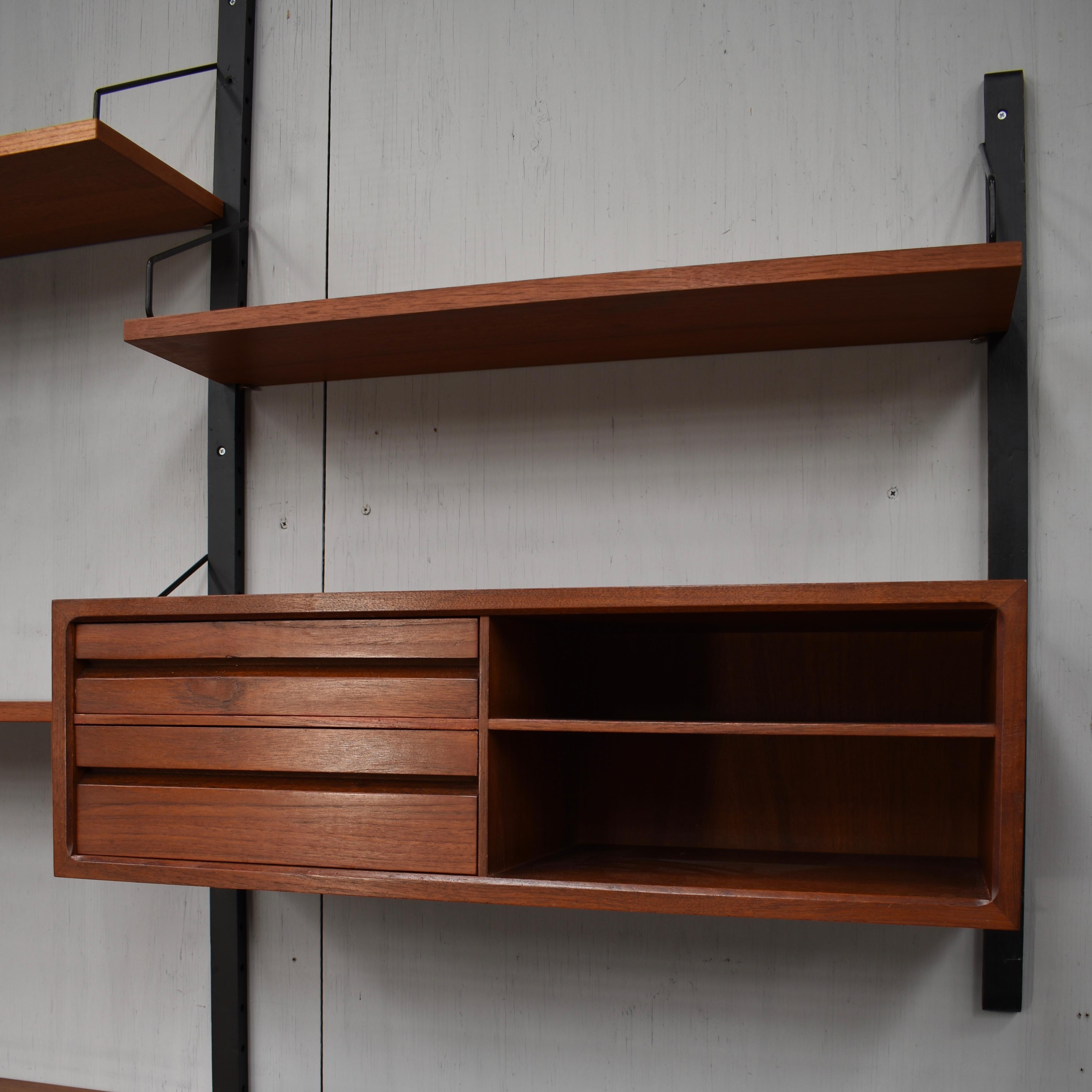 Royal Series Wall Unit by Poul Cadovius in Teak, Denmark, 1950s 6