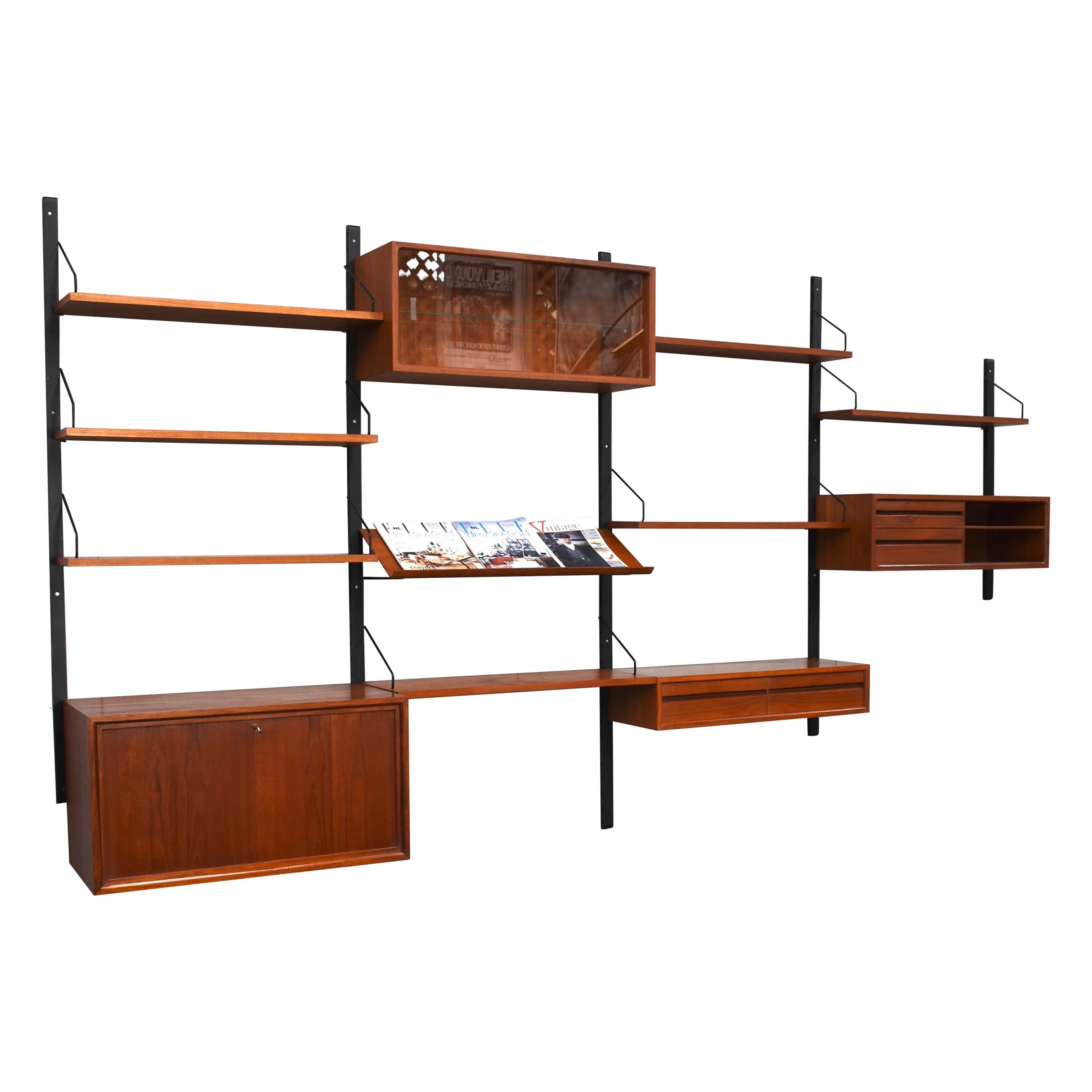 Royal Series Wall Unit by Poul Cadovius in Teak, Denmark, 1950s