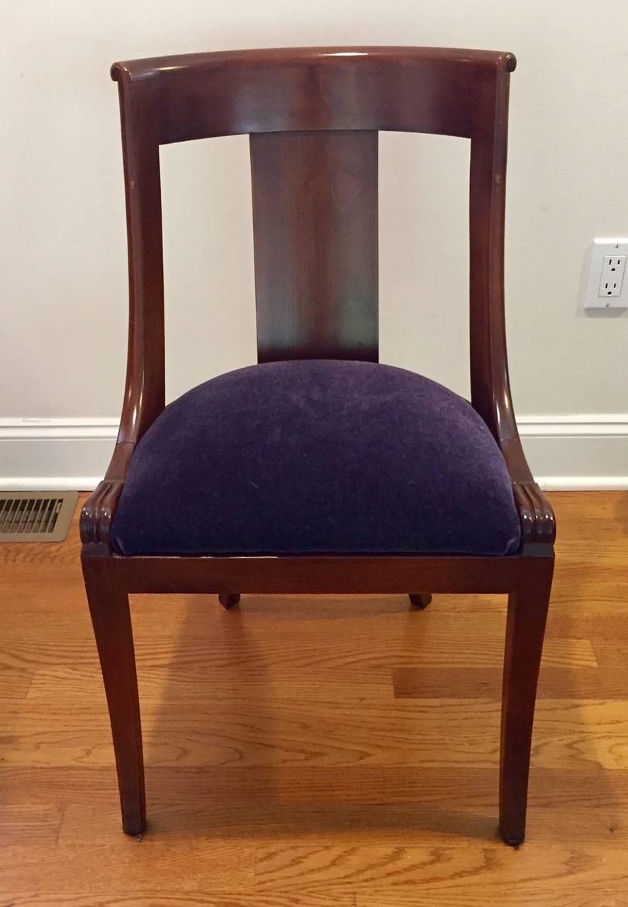 Wonderful Set of Ten Antique English Dining Chairs with Mohair Upholstery In Excellent Condition In Hopewell, NJ