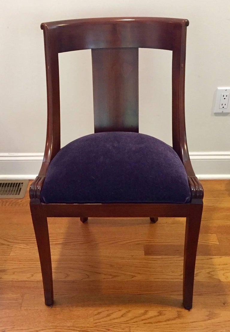 Wonderful Set of Ten Antique English Dining Chairs with Mohair Upholstery at 1stDibs