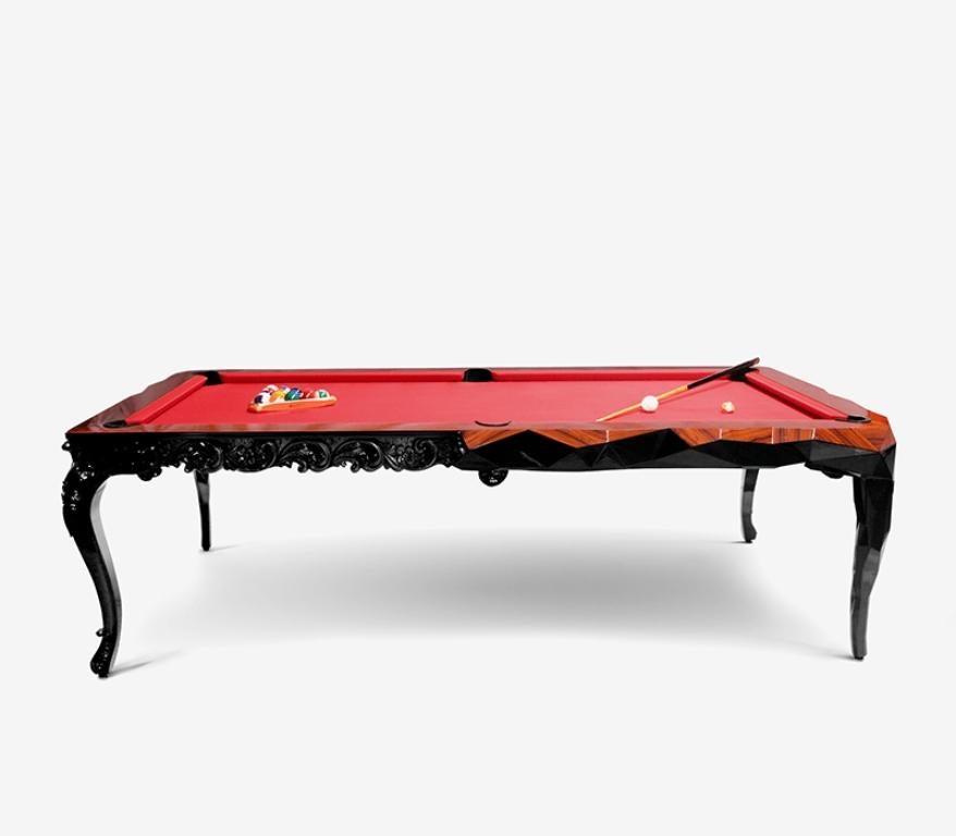 Royal Snooker Table in Black Lacquered Wood by Boca do Lobo For Sale