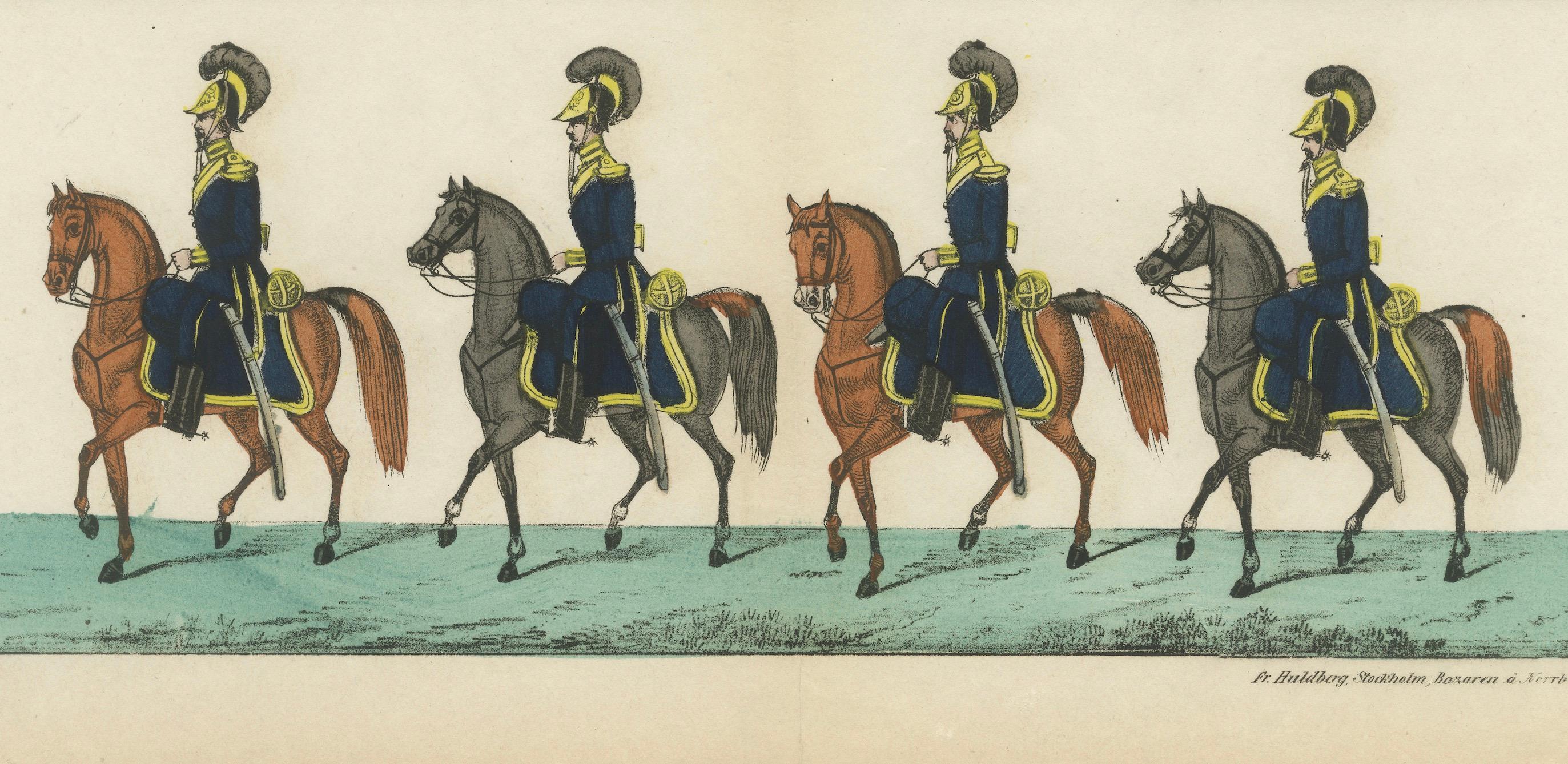 Royal Swedish Dragoon Corps – Cavalry Uniforms, Stockholm, c.1800