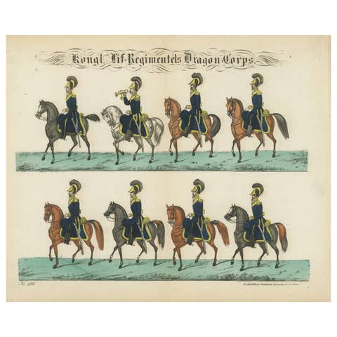 Royal Swedish Dragoon Corps – Cavalry Uniforms, Stockholm, c.1800