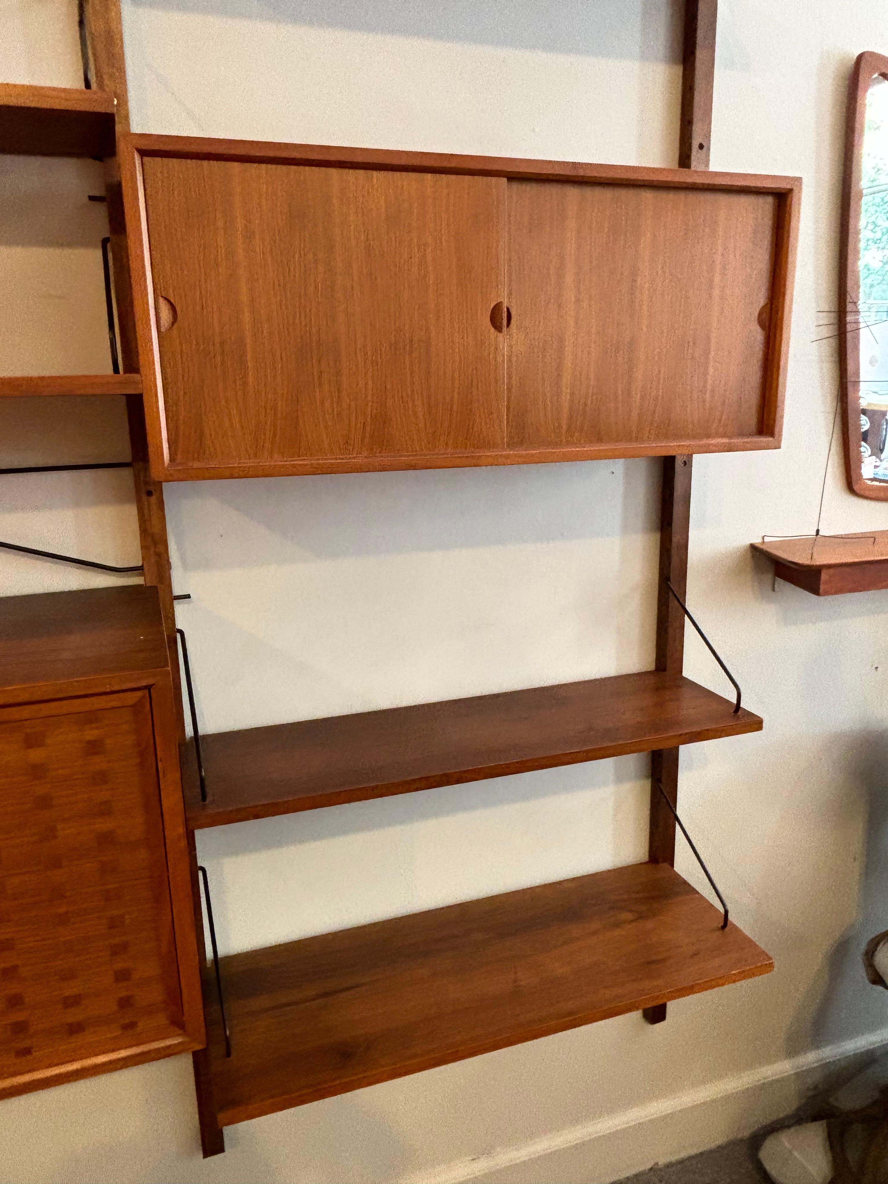 Metal Royal System Teak 2 Bay Shelf Unit by Poul Cadovius