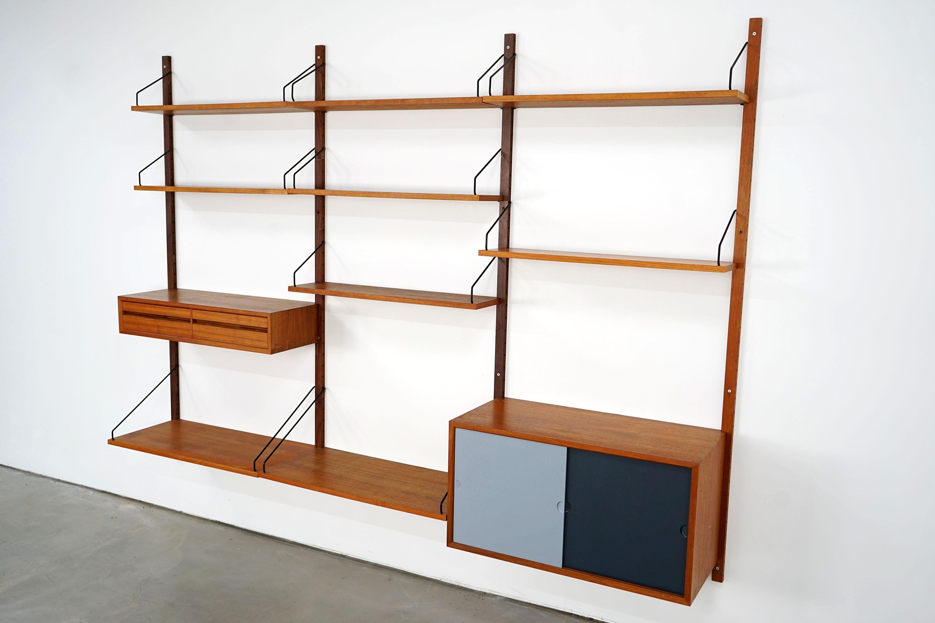 Mid-Century Modern Royal System, Teak Wall Unit by Poul Cadovius for Cado, 1960s