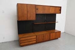 Royal System Wall Unit by Poul Cadovius with Black Vinyl Backboards