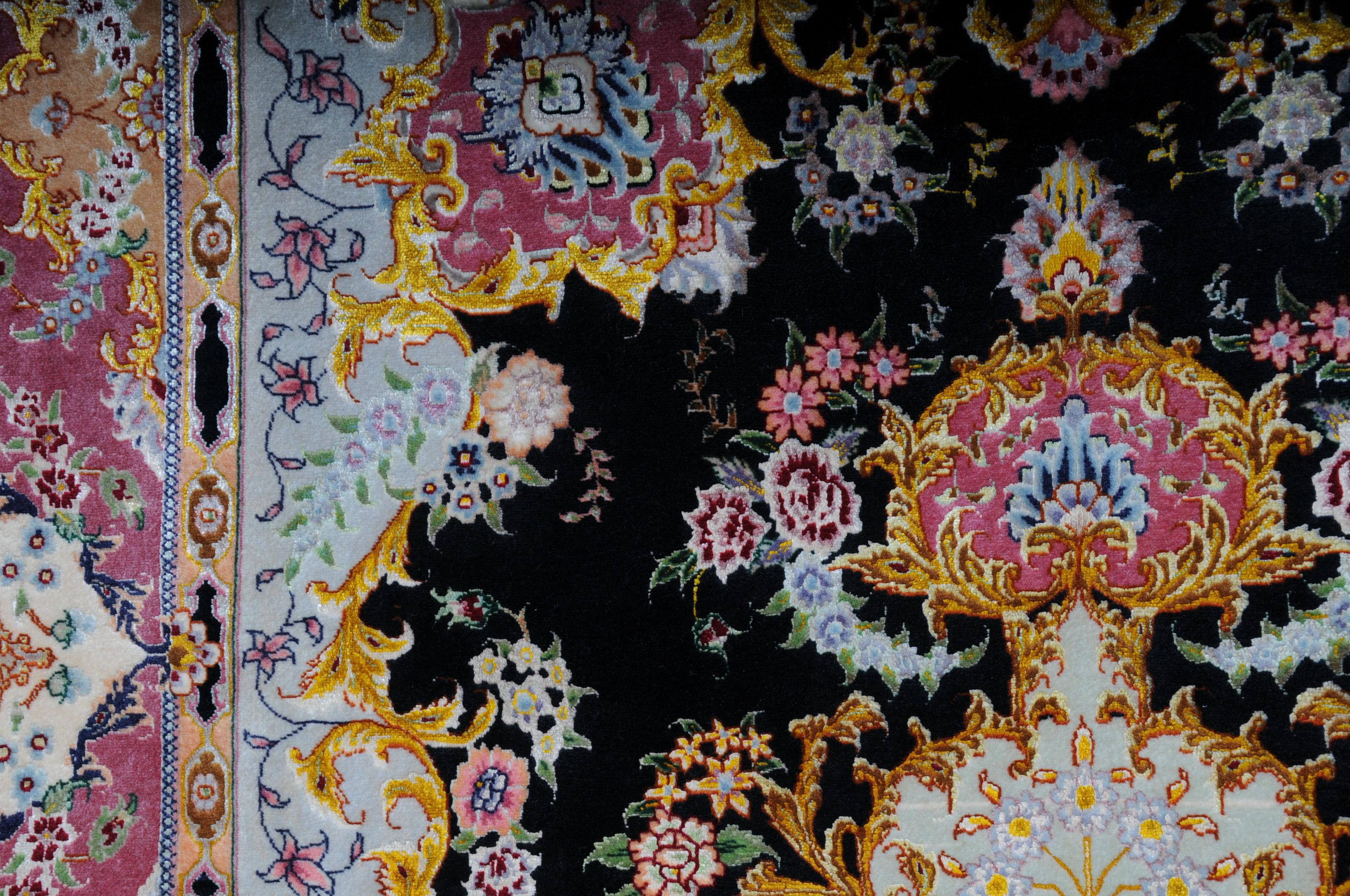 Royal Tabriz Cork Wool with Silk, circa 1980, Master Signature For Sale 4
