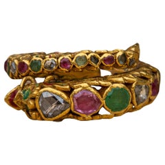 Royal Thai Siam Antique 18th Century Heavy 22K Gold Rare Naga Serpent Ring