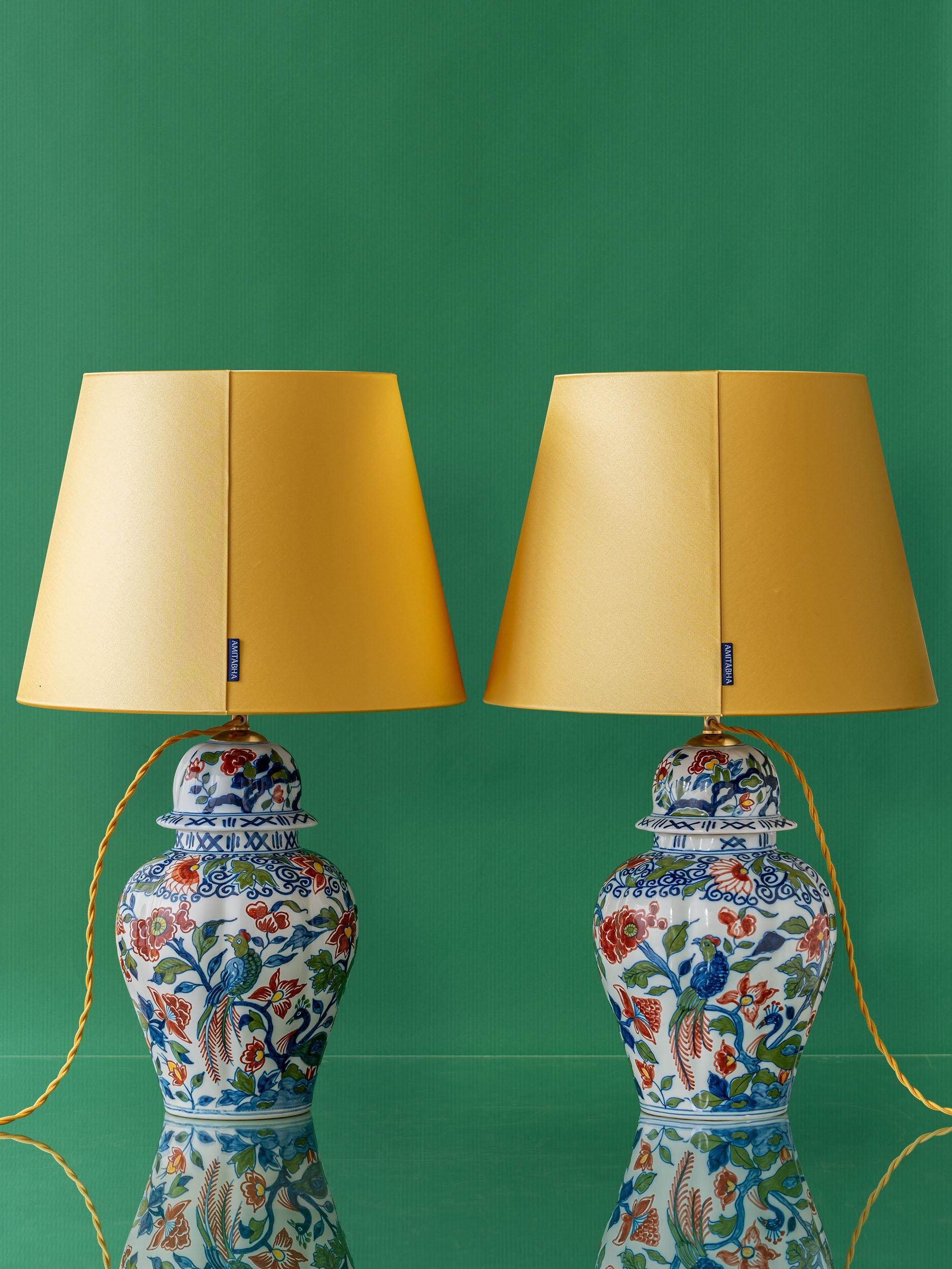 Royal Tichelaar Makkum Delft Table Lamps, Hand-Painted In Good Condition For Sale In AMSTERDAM, NL