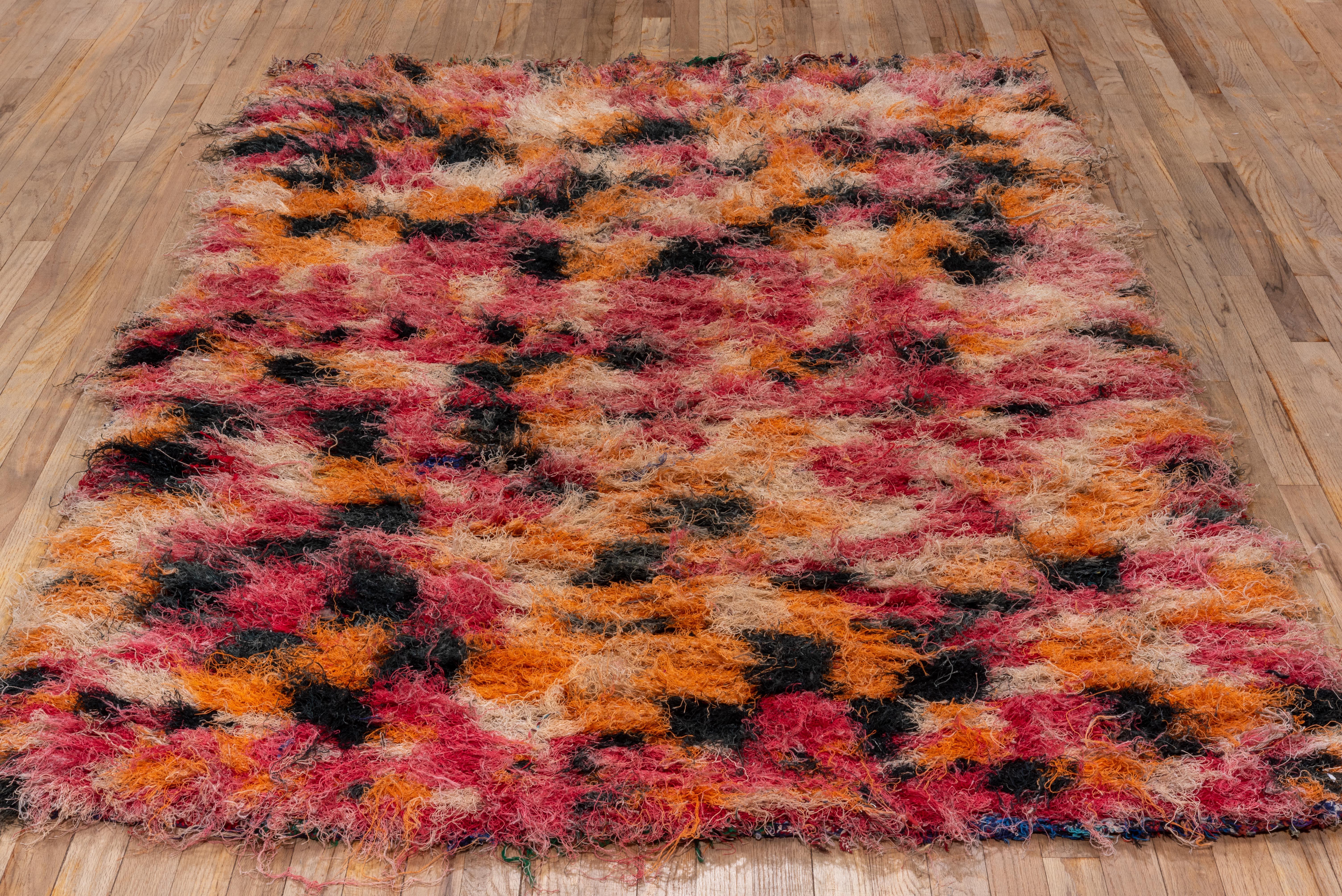 Wool Antique Multicolor Rag Rug  For Sale