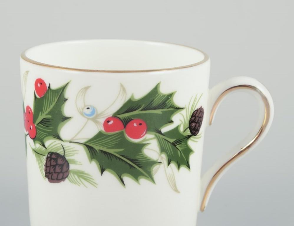 Royal Tuscan, England. Three pairs of cups and saucers. The “Noel” series. For Sale 1
