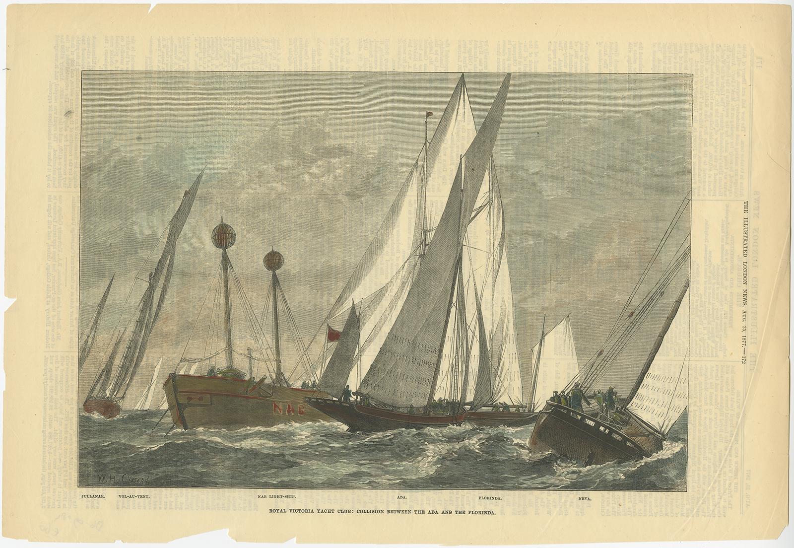 Royal Yacht Club - Notizie da Londra, 1877 In condizioni discrete in vendita a Langweer, NL