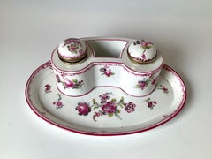 Royal Vienna 19th Century Hand Painted Double Inkwell