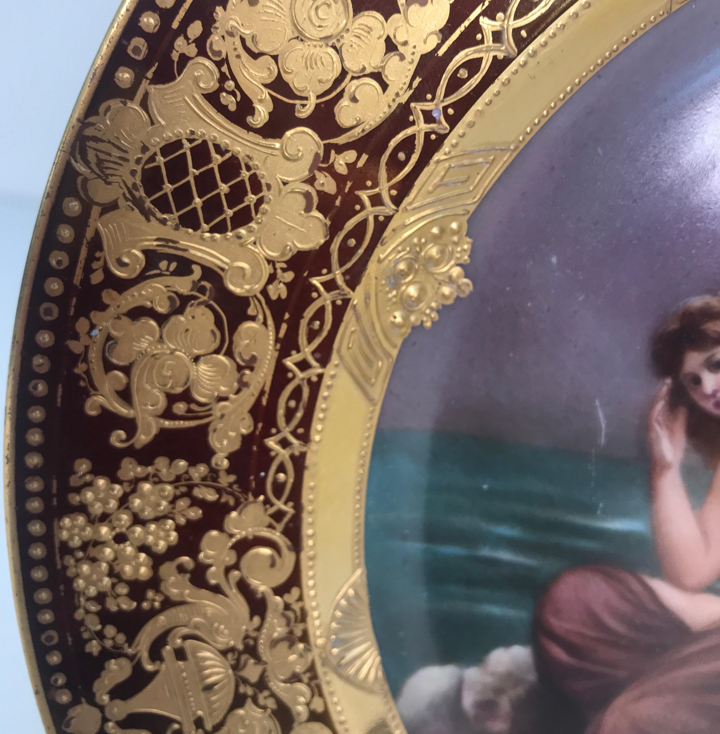 Royal Vienna Cabinet Plate Signed Wagner In Good Condition In Lambertville, NJ