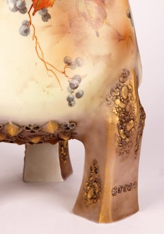 Royal Vienna Art Nouveau Floral Painted Unusual Vase by Ernst Wahliss