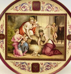 Royal Vienna Austria Hand Painted Porcelain Round Charger