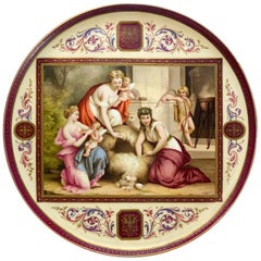 Assiette de présentation ronde en porcelaine peinte à la main, Royal Vienna, Autriche
