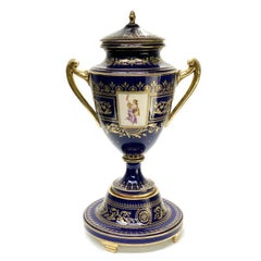 Royal Vienna Austria Hand Painted Porcelain Twin Handled Urn, Othello circa 1900