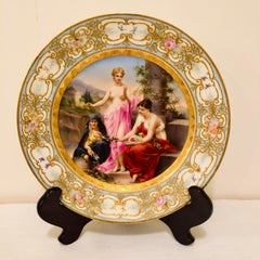 "Royal Vienna" Cabinet Plate Depicting 3 Mythological Ladies Called the Fates