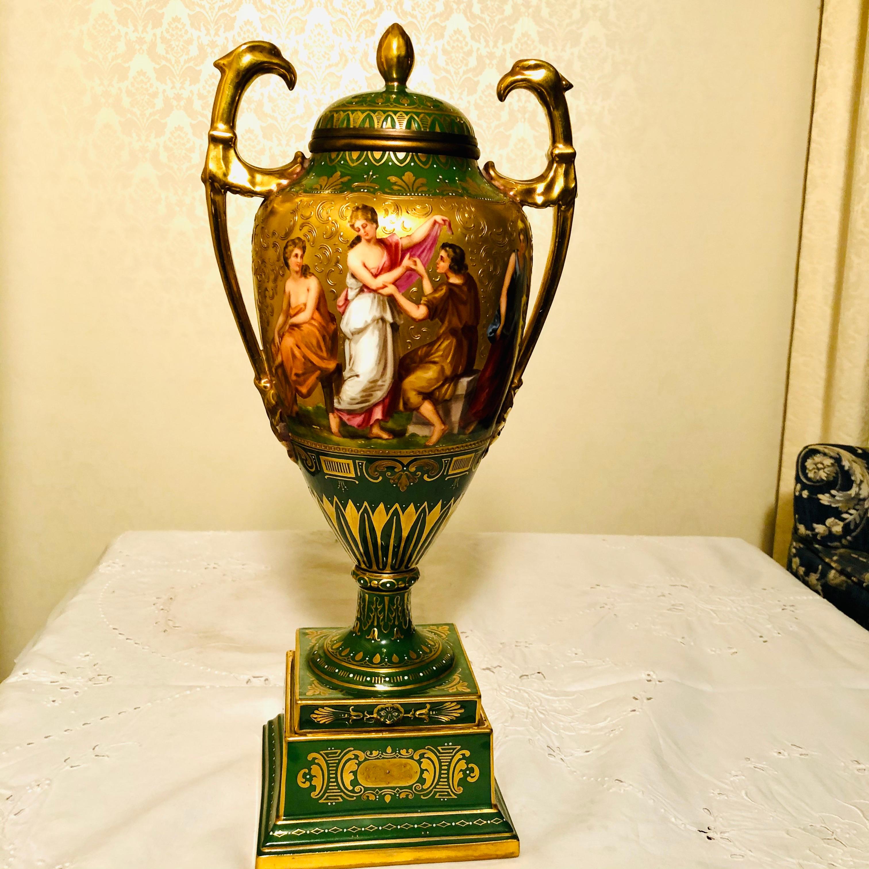 “Royal Vienna” Covered Urn Signed A. Heer with Exquisite Paintings on Both Sides For Sale 5