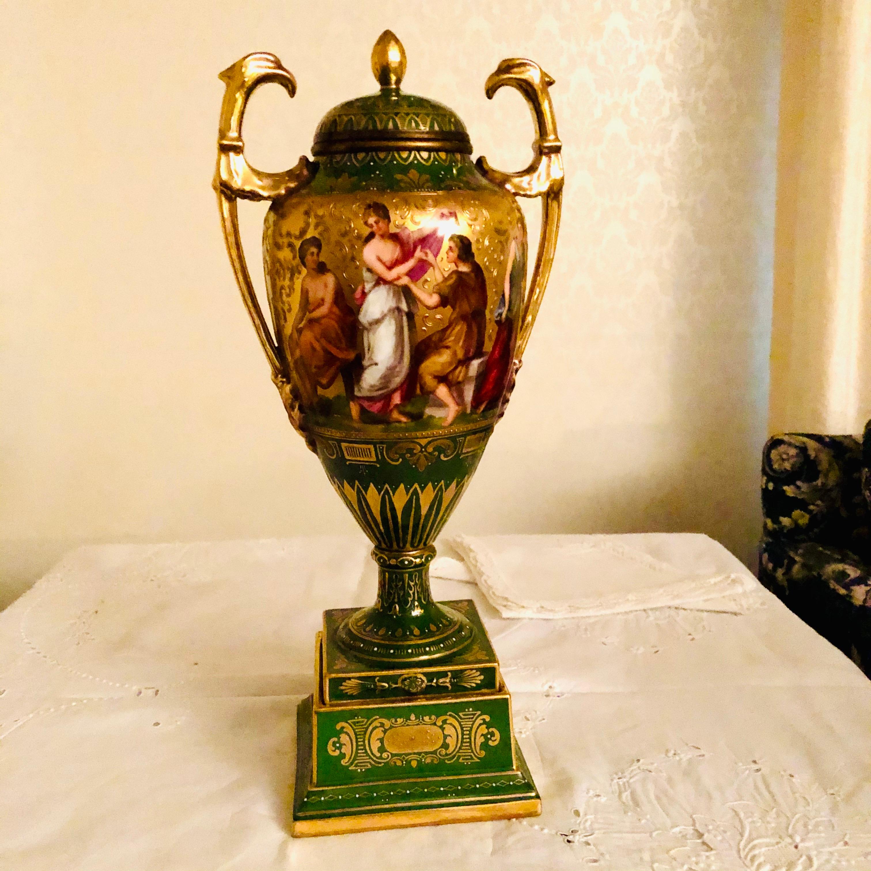 “Royal Vienna” Covered Urn Signed A. Heer with Exquisite Paintings on Both Sides For Sale 9