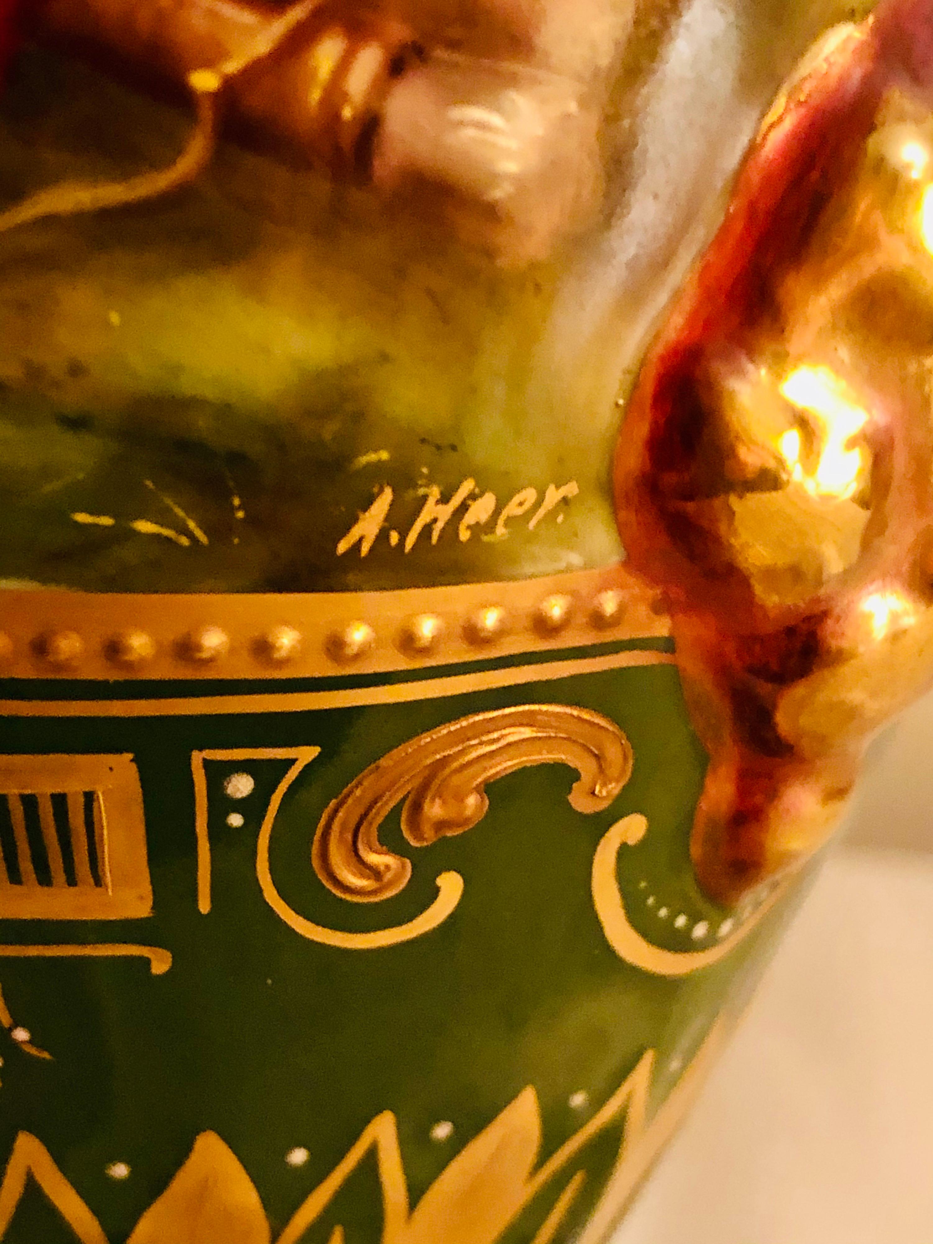 “Royal Vienna” Covered Urn Signed A. Heer with Exquisite Paintings on Both Sides For Sale 10