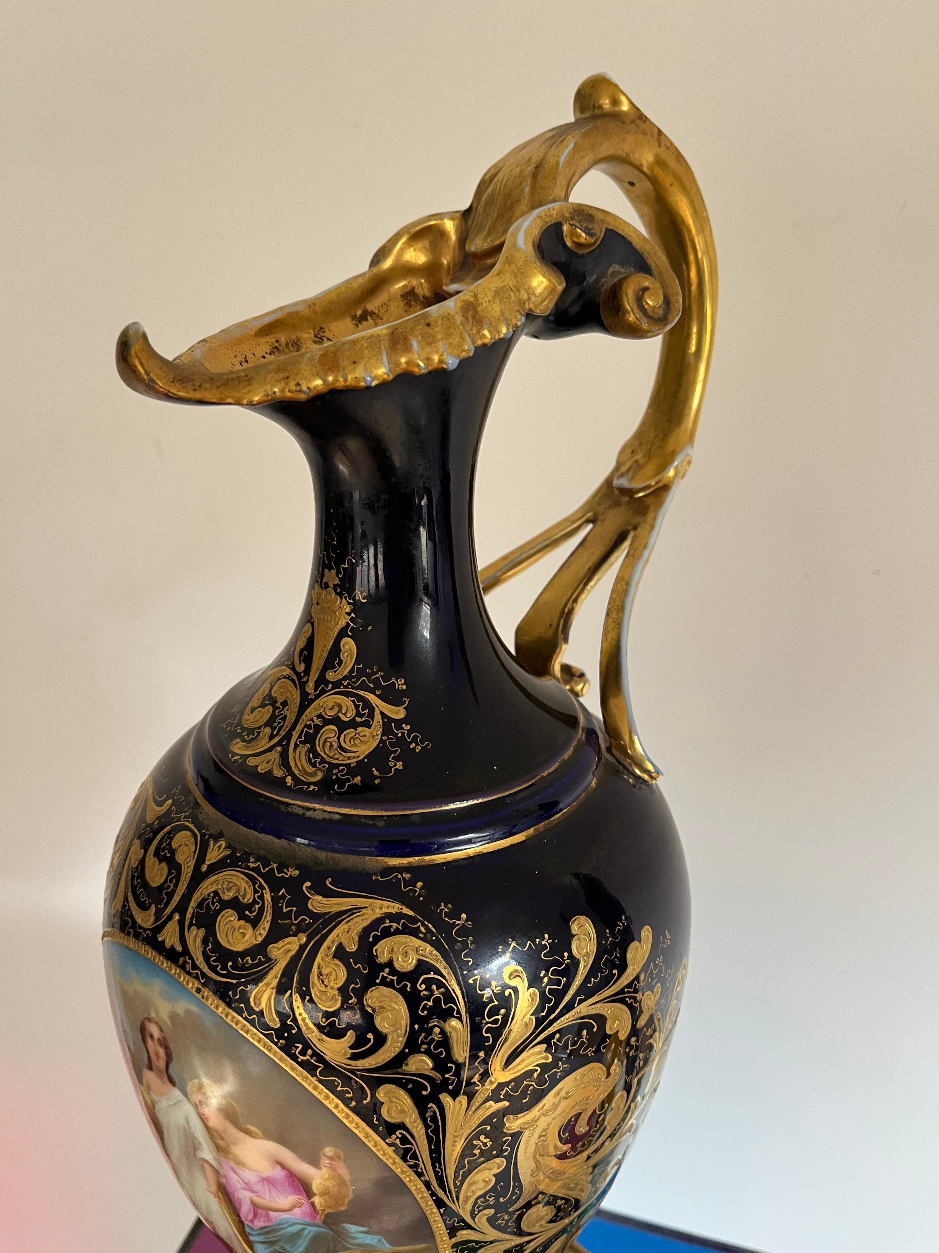 Hand-Painted Royal Vienna Ewer, 19th Century For Sale
