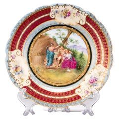 Assiette de cabinet en porcelaine Royal Vienna Porcelain, émail doré, 19e siècle 