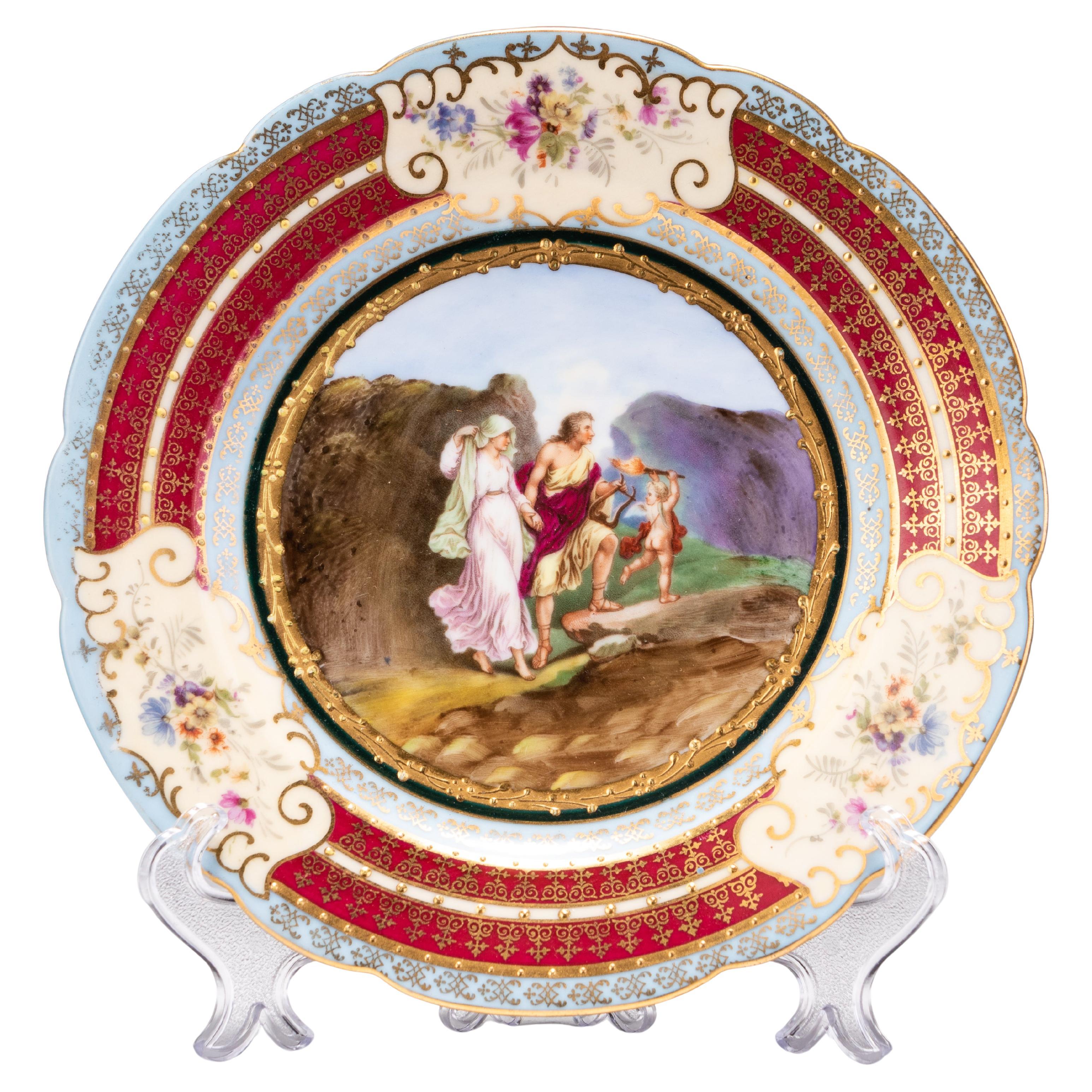 Royal Vienna Gilt Enamel Porcelain Cabinet Plate 19th Century  For Sale
