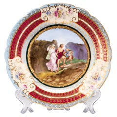 Antique Royal Vienna Gilt Enamel Porcelain Cabinet Plate 19th Century 