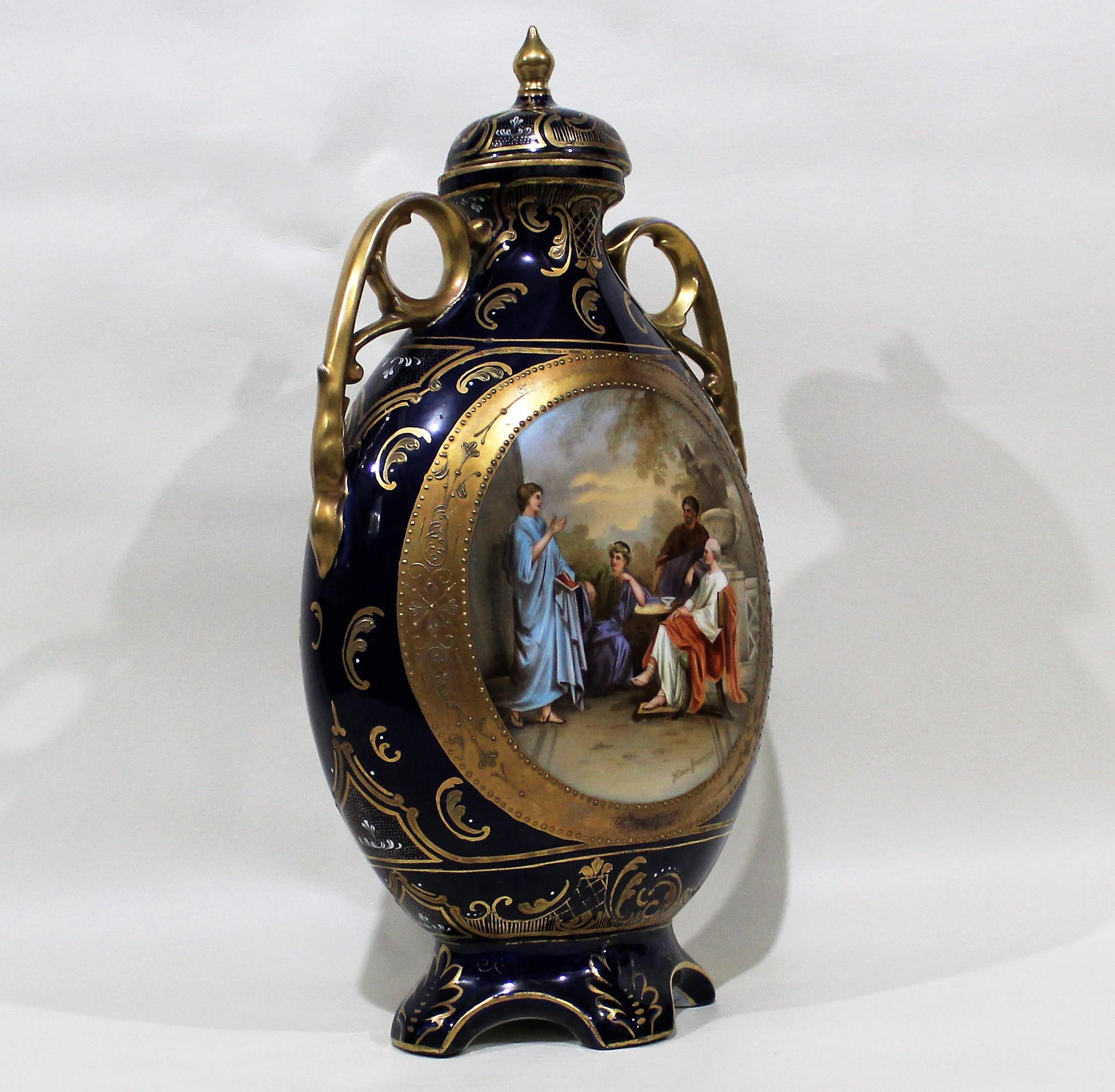 Royal Vienna Lidded Vase or Urn In Fair Condition For Sale In Hamilton, Ontario