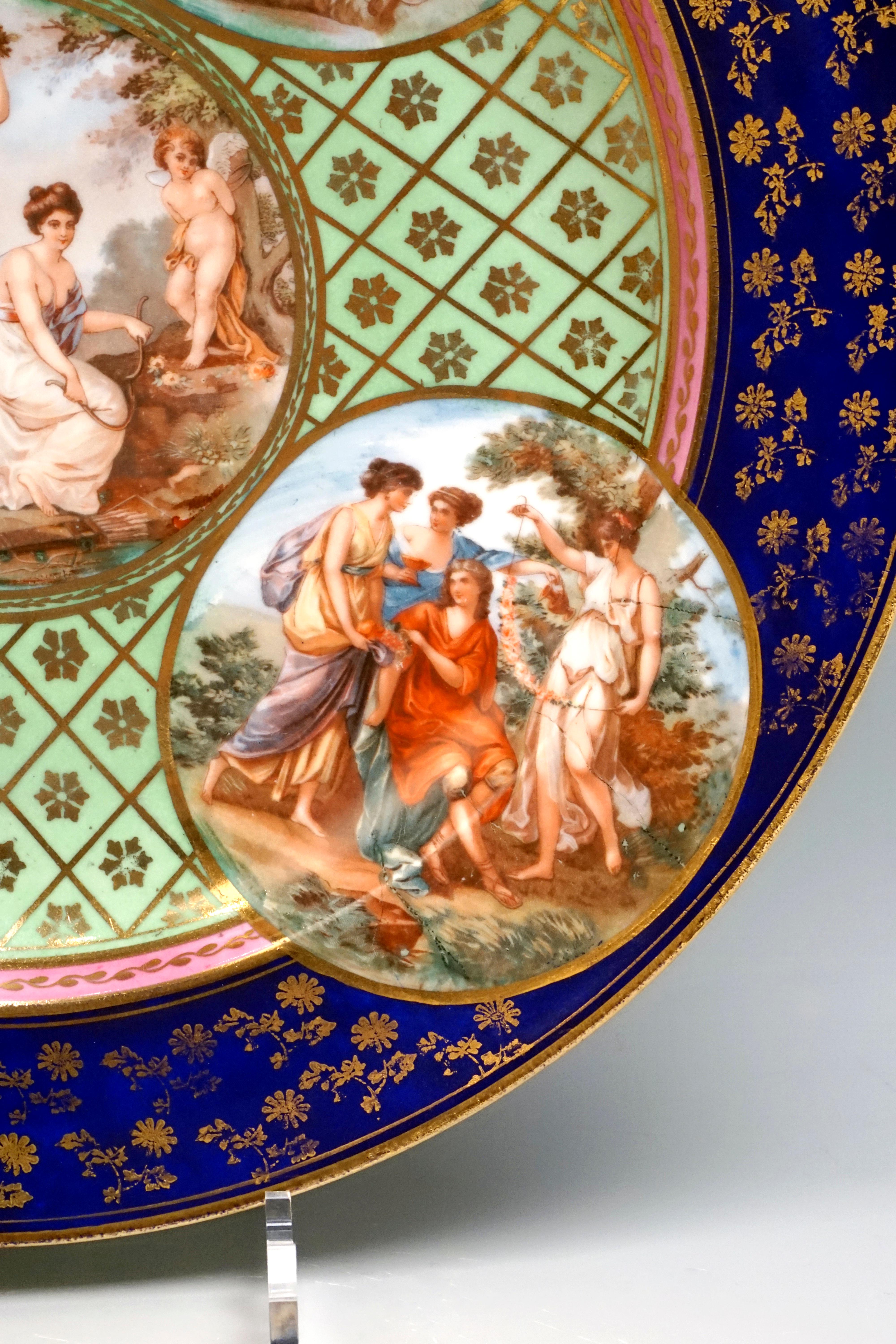  Royal Vienna Pair of Splendour Plates with Bacchant Scenes, circa 1880 1