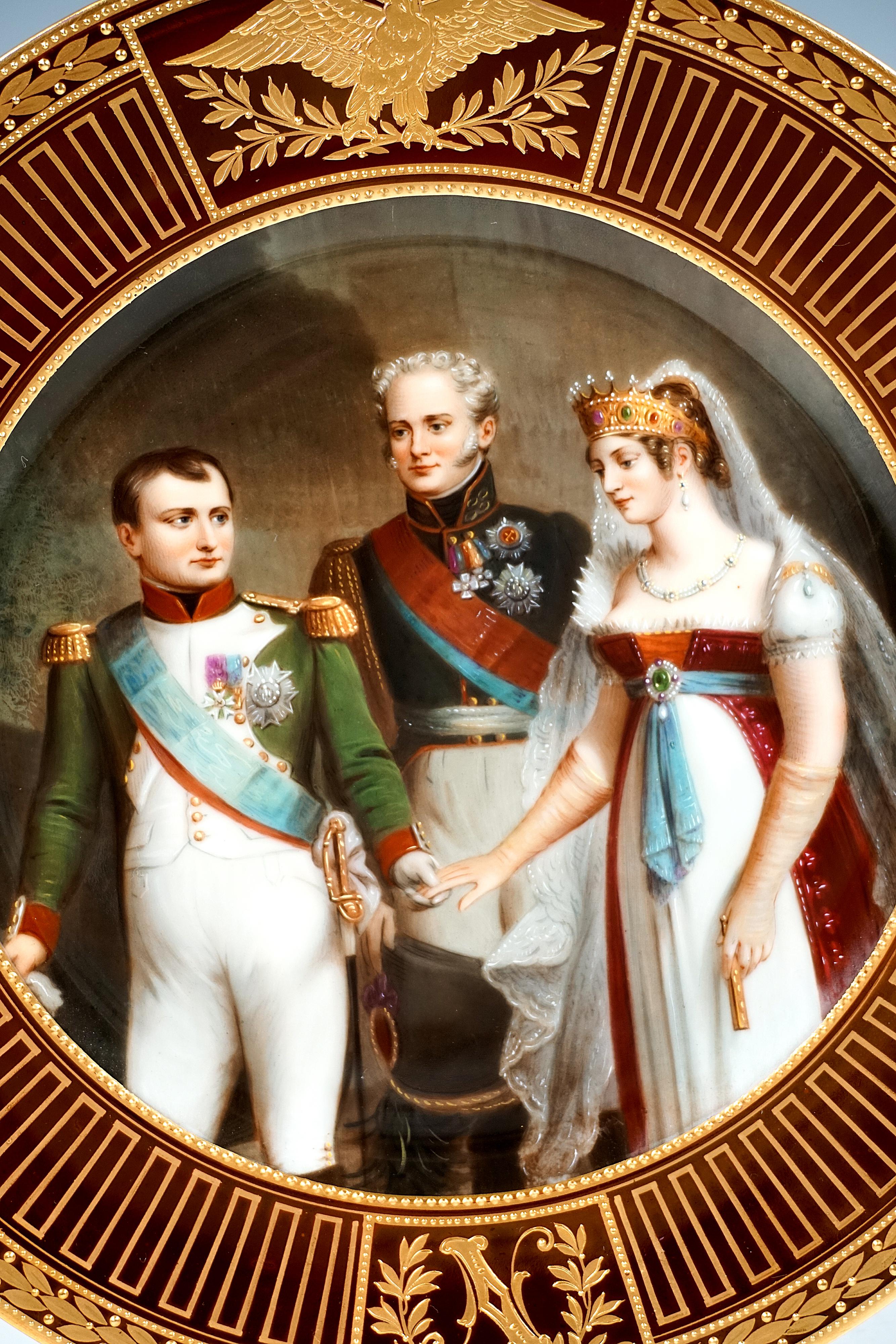 Early 20th Century Royal Vienna Picture Plate 'Napoleon And Luise In Tilsit', Wagner, circa 1900