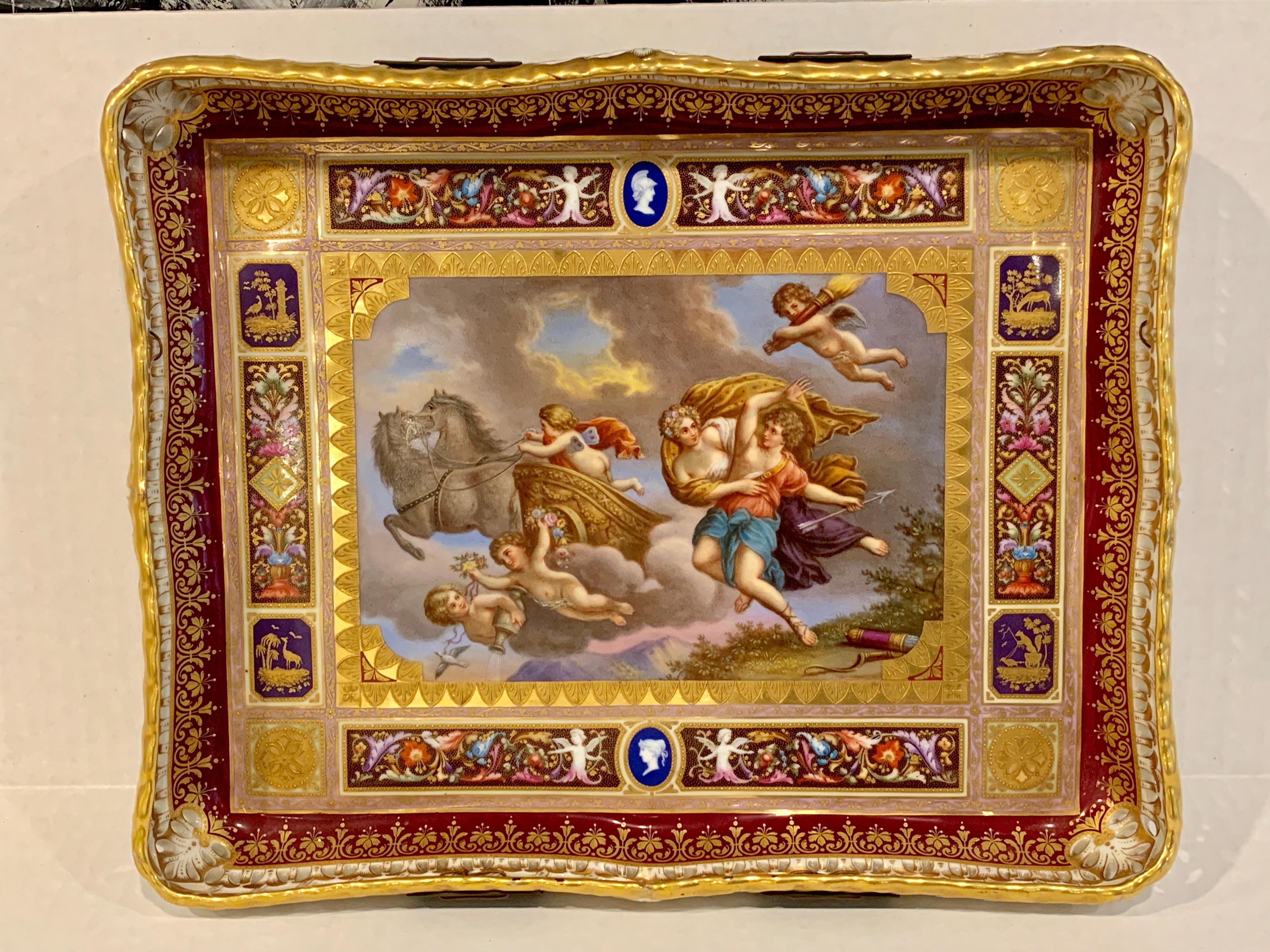 Royal Vienna Pierced Tray Depicting Cupid and the Charriot of Venus 6