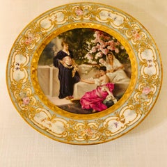"Royal Vienna" Plate of 3 Beautiful Ladies and Cherry Blossoms in the Background