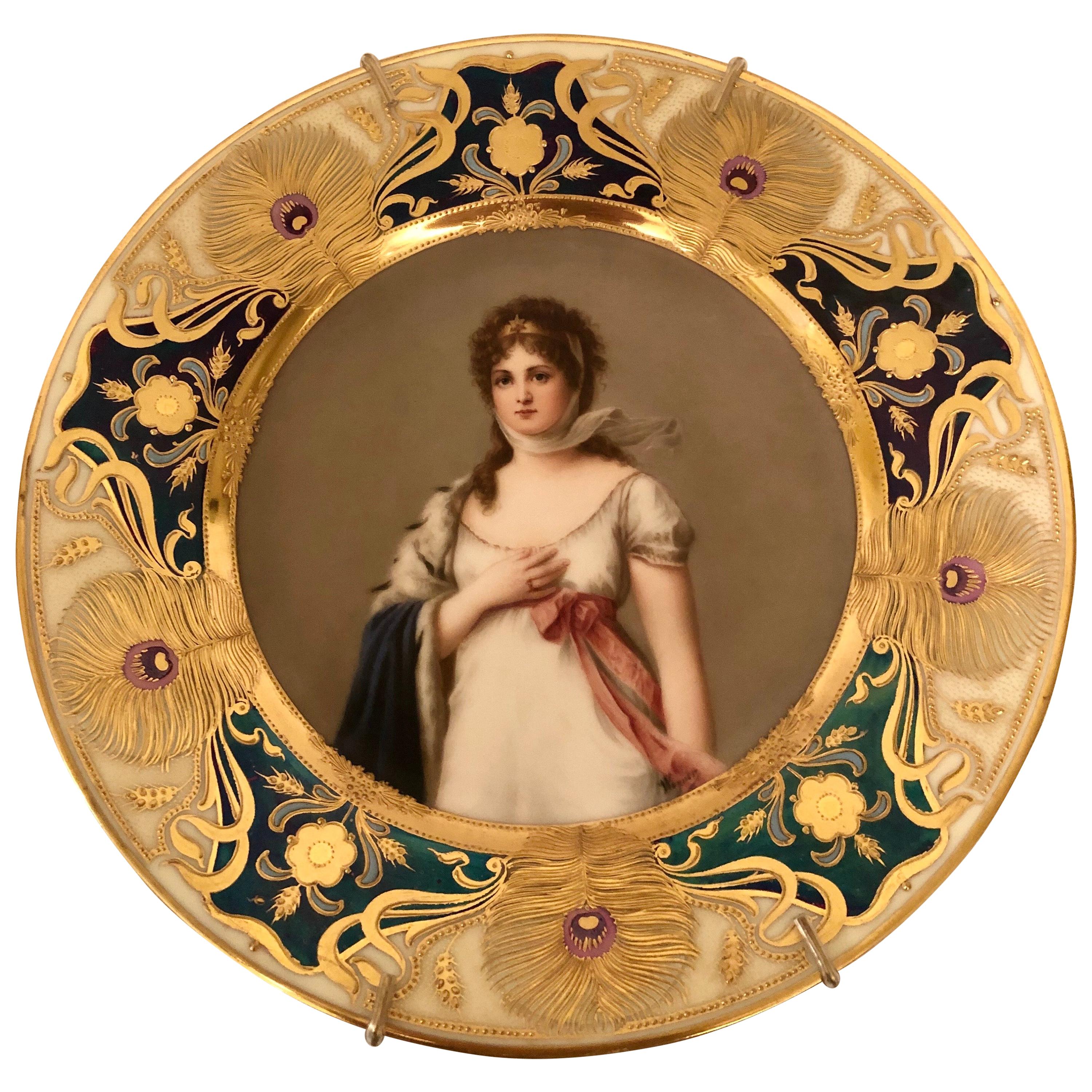 Royal Vienna Plate of Marie Louise Artist Signed Wagner