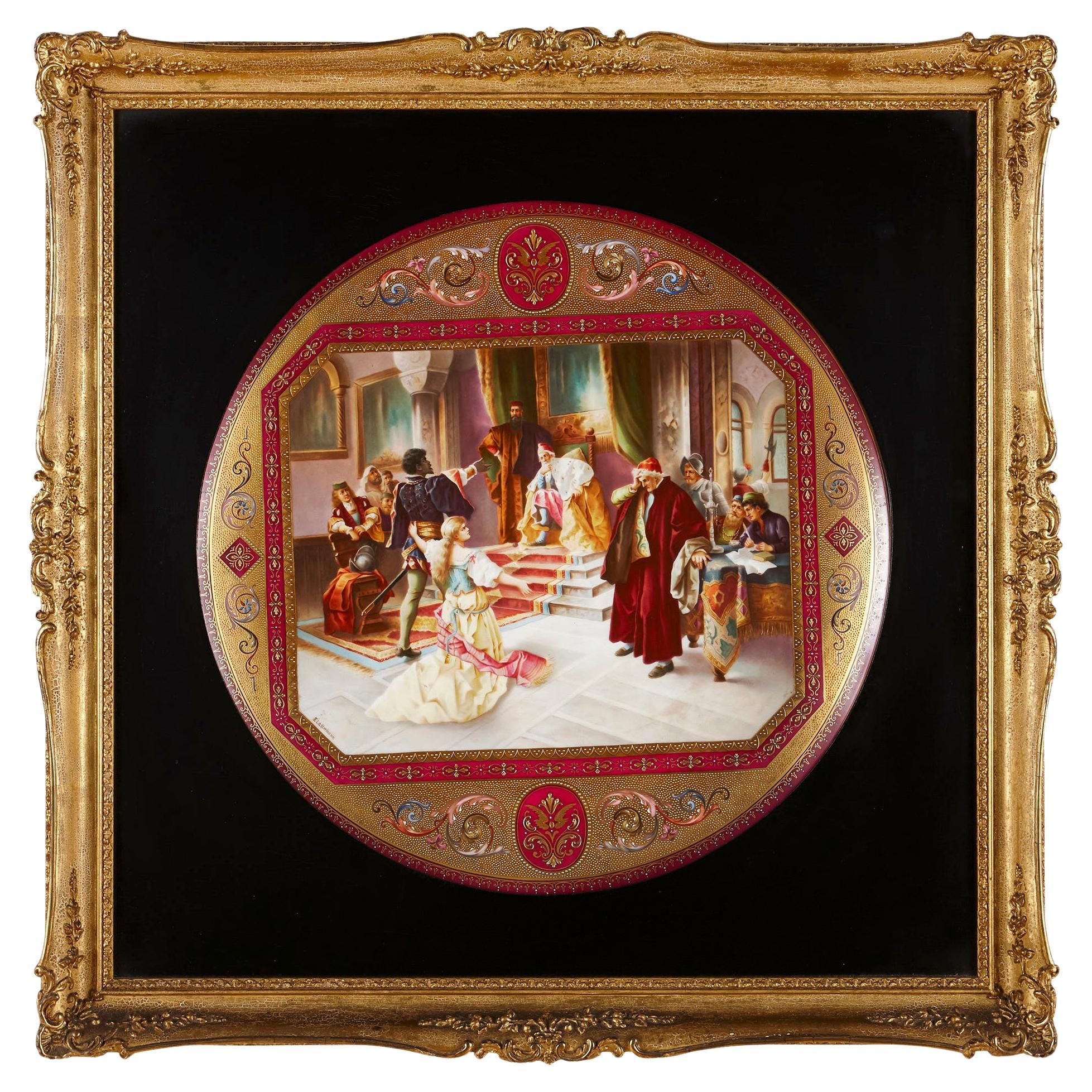 Royal Vienna Porcelain Charger with Theatre Theme
