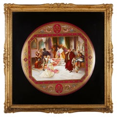 Cargador de porcelana Royal Vienna con tema de teatro