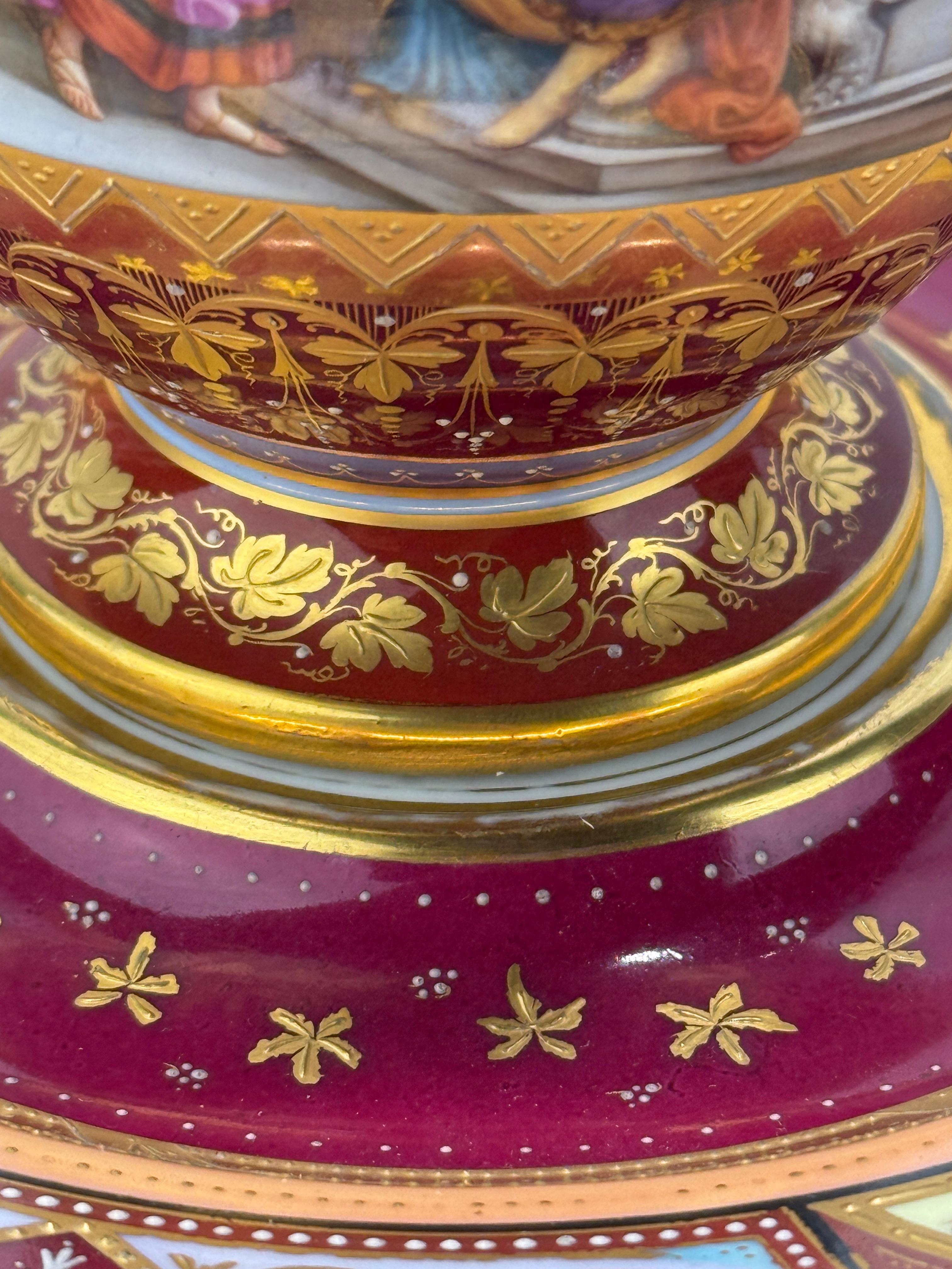 Royal Vienna Porcelain Covered Pitcher & Underplate Hector and Paris, Circa 1830 For Sale 10