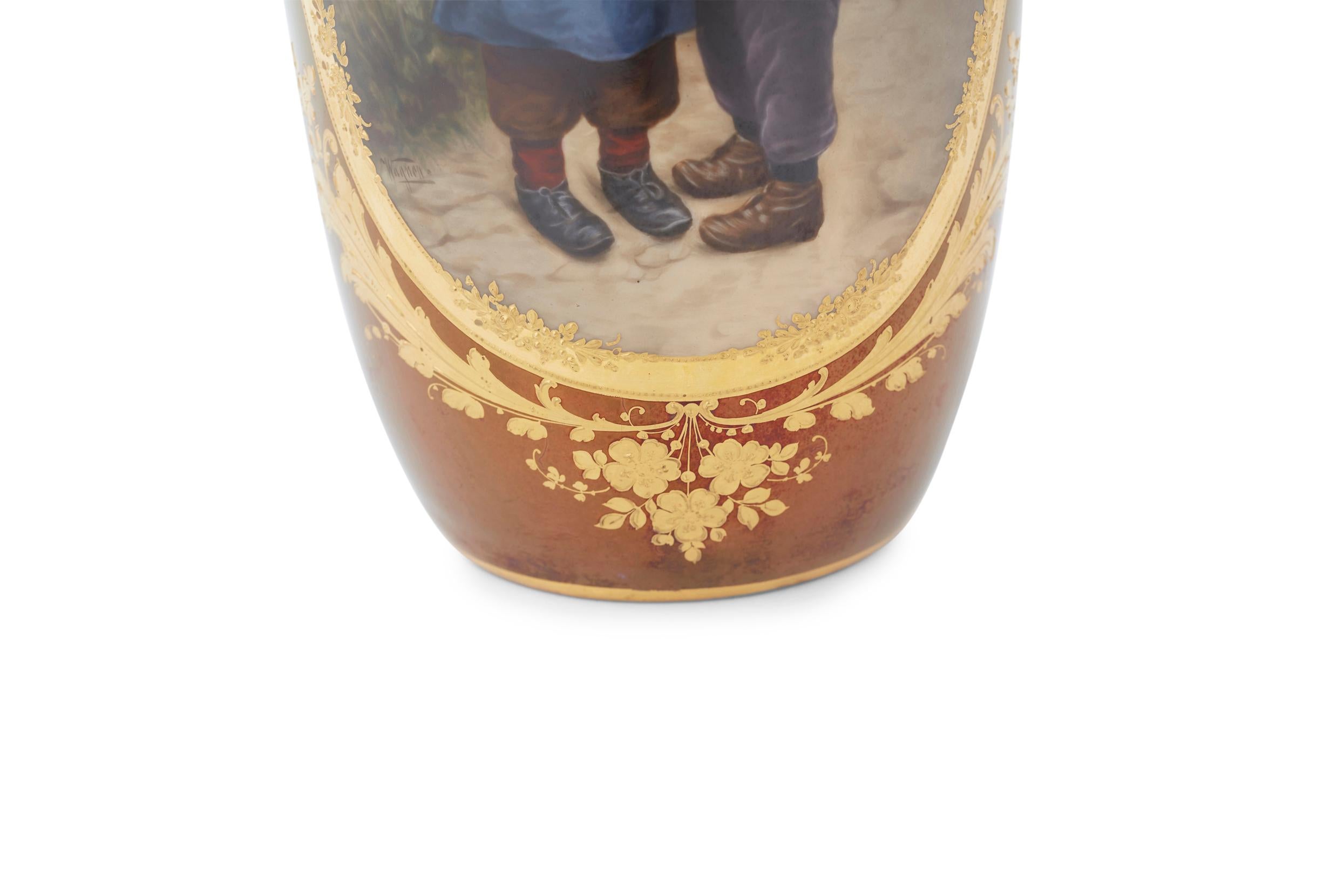 19th Century Royal Vienna Porcelain Decorative Vase / Piece For Sale