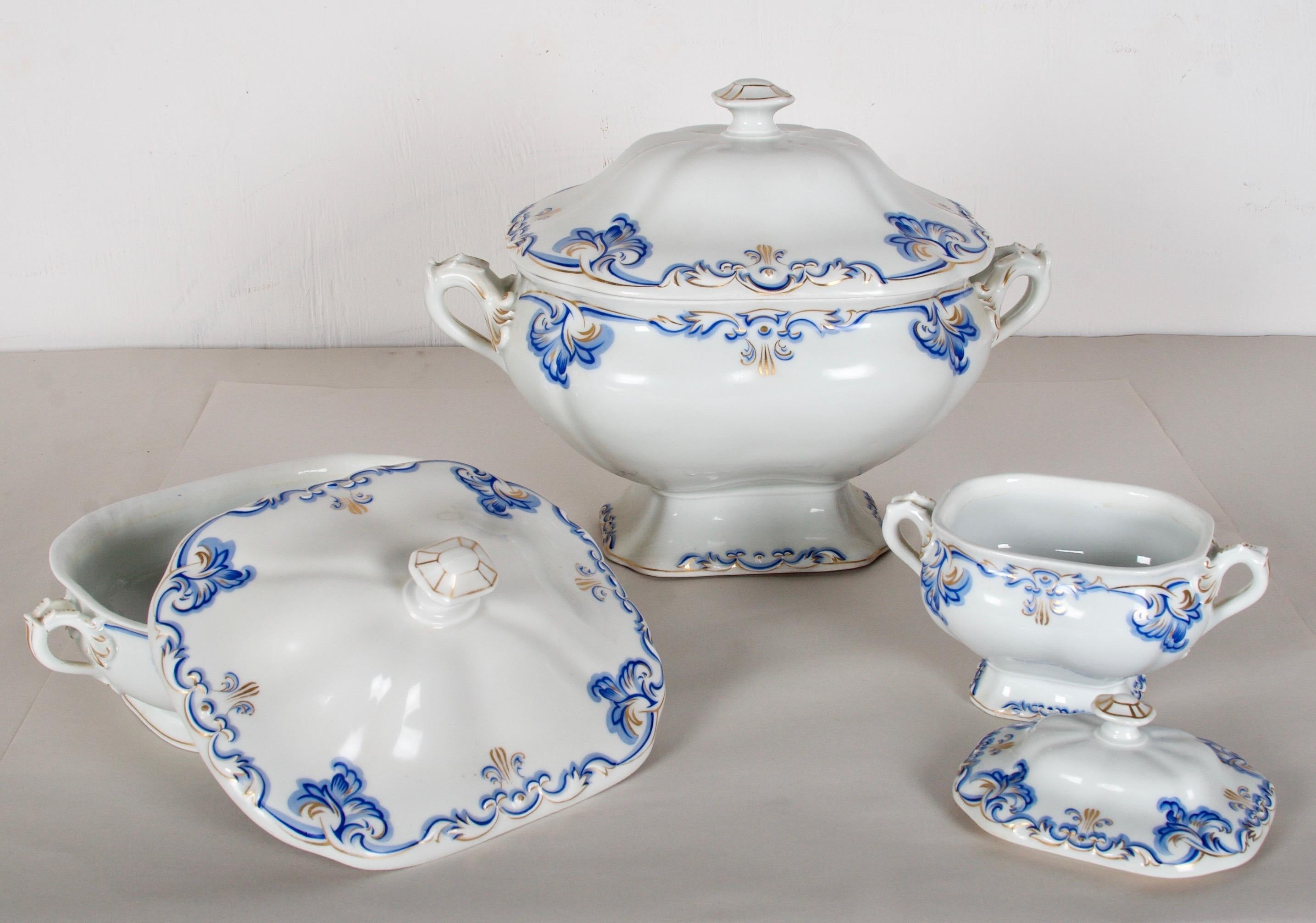 Austrian 1851 Imperial Vienna Porcelain 27 piece Service for 18, very rare For Sale