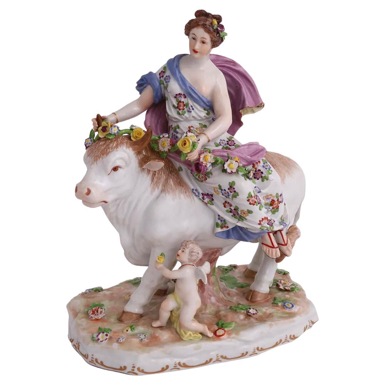 Figurine de Rape d'Europe en porcelaine royale de Vienne