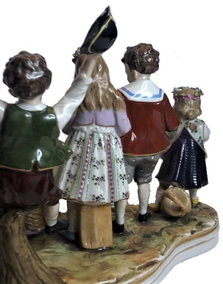 Royal Vienna Porcelain Group of Children Playing Wedding, ca. 1915 For Sale 1