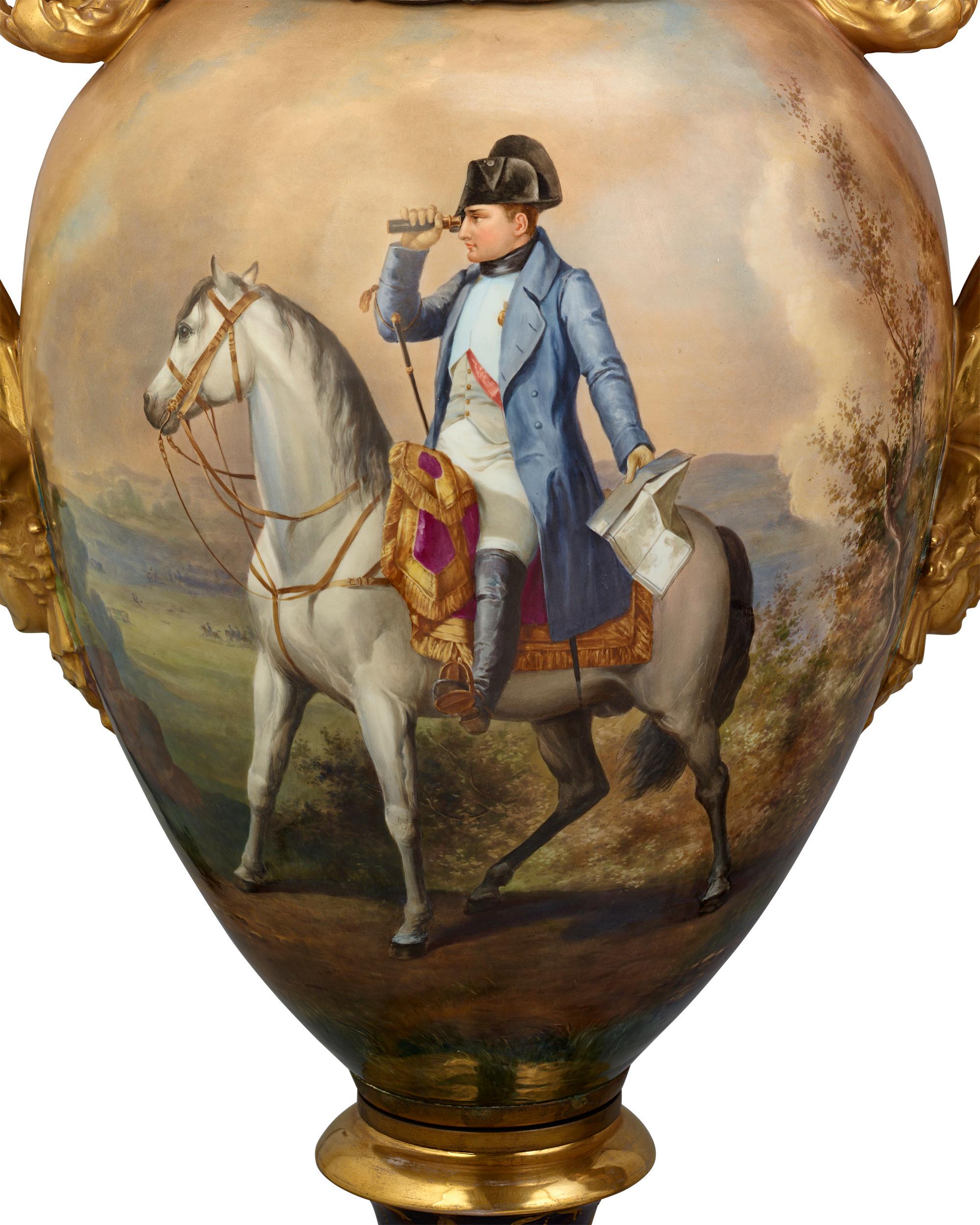 Napoleon III Royal Vienna Porcelain Napoleonic Urns