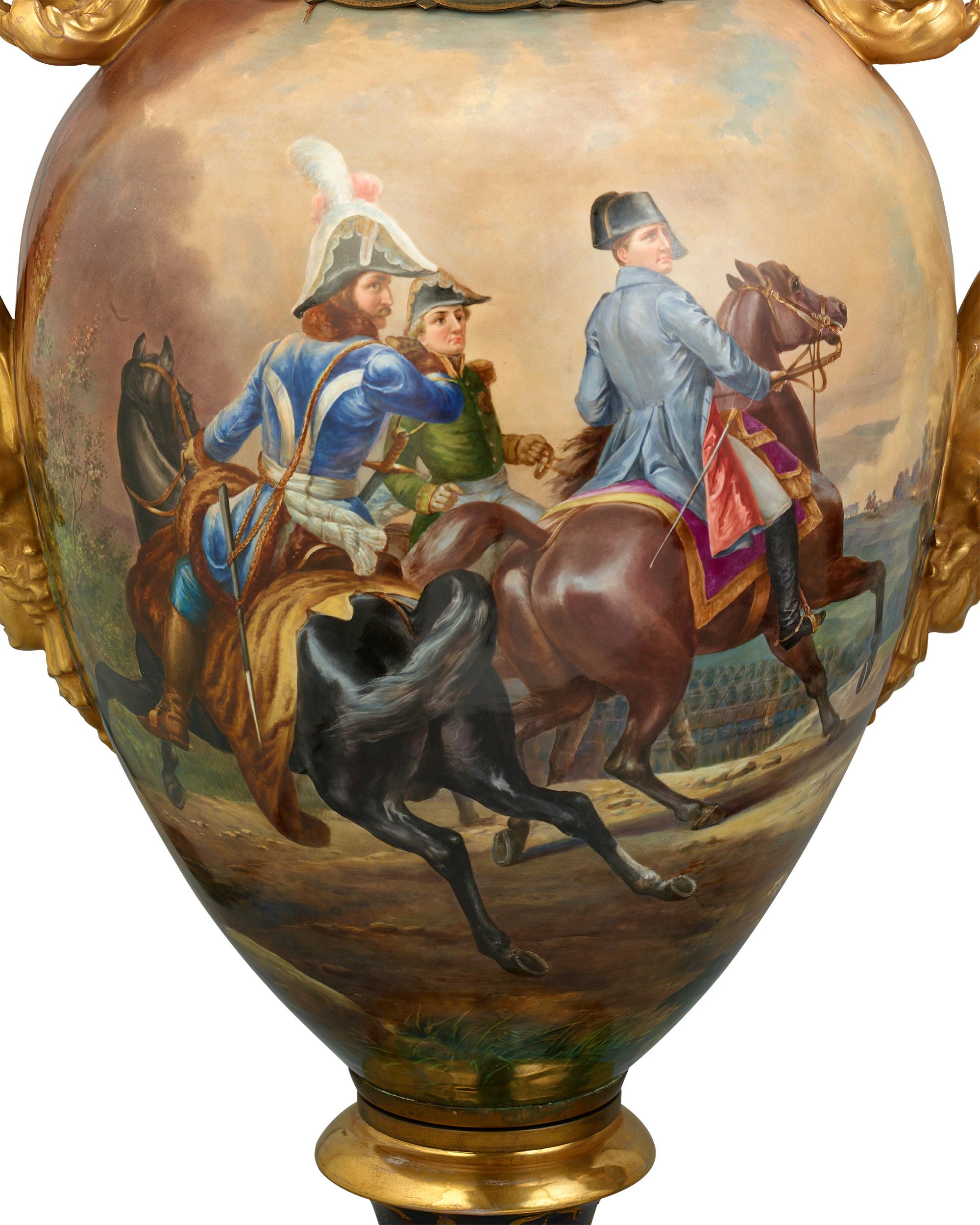 Austrian Royal Vienna Porcelain Napoleonic Urns