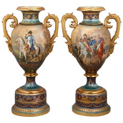 Royal Vienna Porcelain Napoleonic Urns