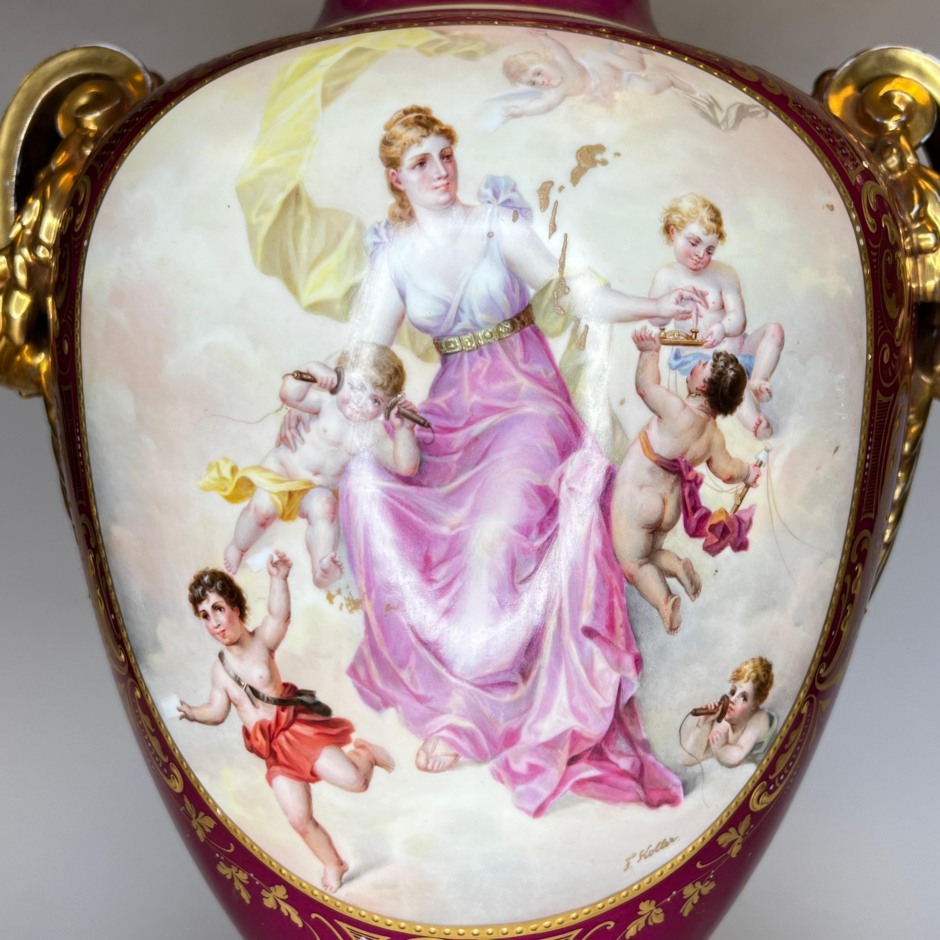 19th Century Royal Vienna Porcelain Vase in the Neoclassical Style For Sale