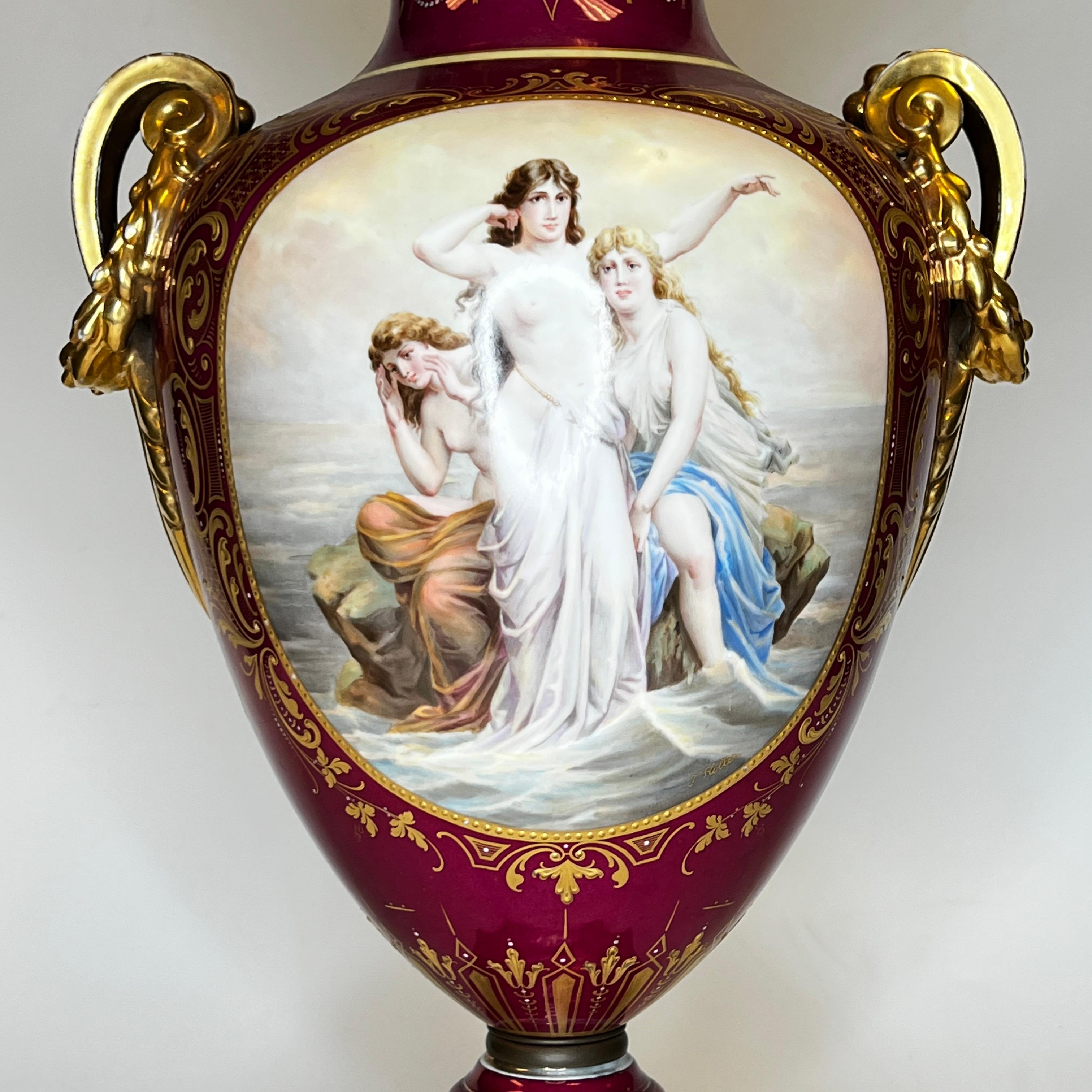 Austrian Royal Vienna Porcelain Vase in the Neoclassical Style For Sale