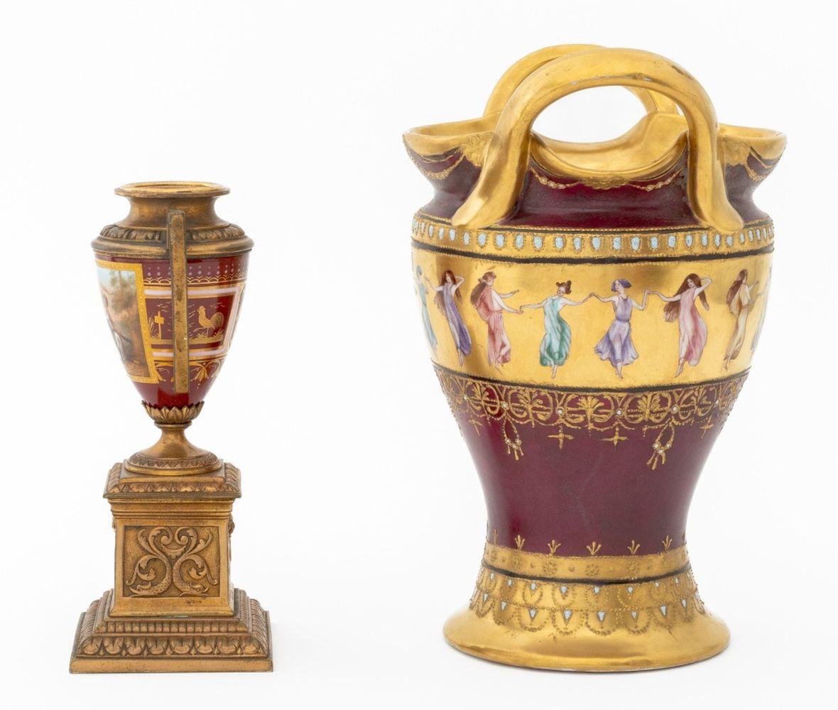 Austrian Royal Vienna Porcelain Vases, 2 For Sale